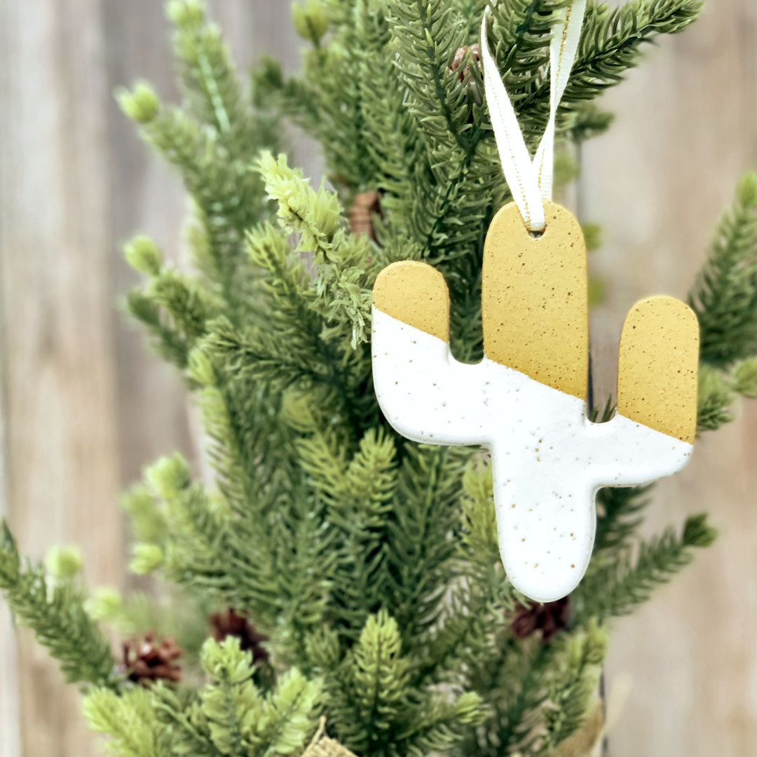 Speckled Cactus Ceramic Ornament - Good Spark