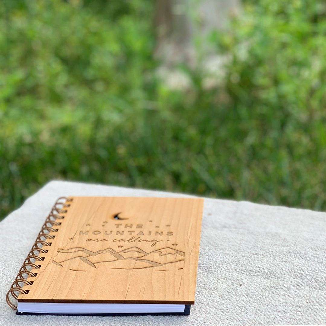 The Mountains Are Calling Wood Journal - Good Spark